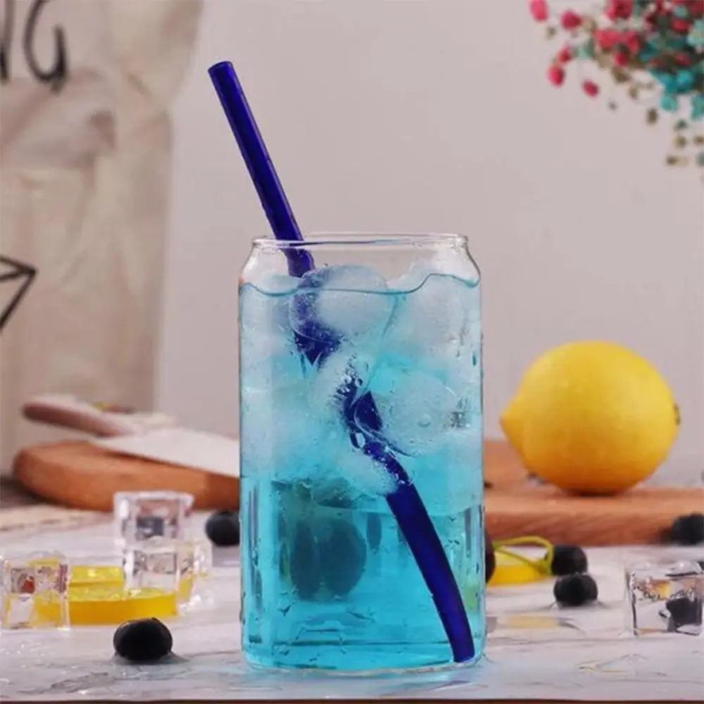 Creative Can Shape Tea Juice Milk Glass Cup Coffee Mug Wine Glass Drink Cup High Borosilicate Drinkware Durable glass drinkware