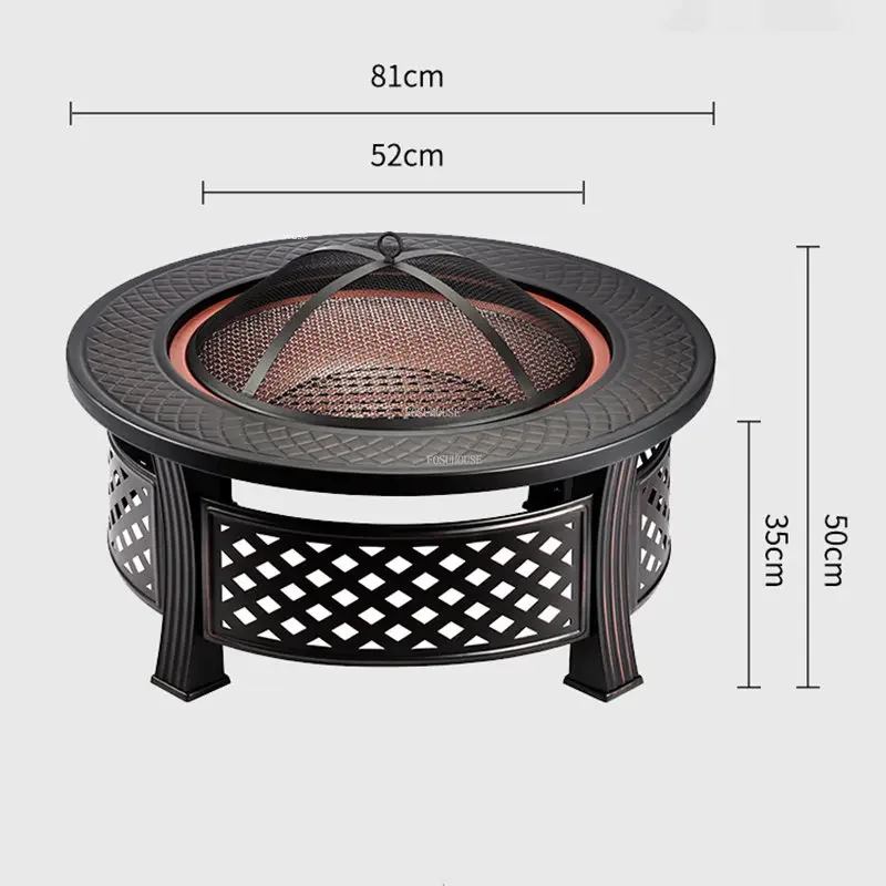 Modern Home Fire Pits Multi-use Outdoor Grill Stand Nordic Garden Brazier Barbecue Table Camping Furnace Indoor Heating Stove