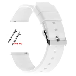 Versatile Silicone Watch Strap - Multiple Sizes Available - 22mm (White)