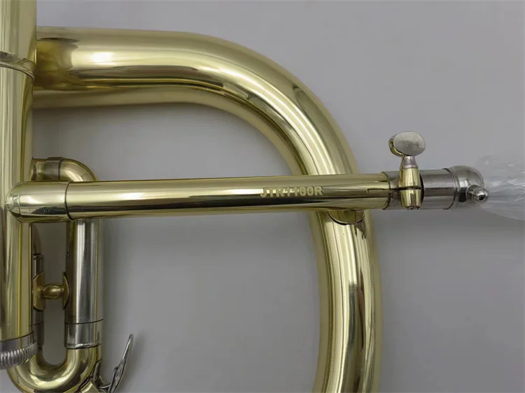Professional Flugelhorn Gold Lacquer Case Bb Yellow Brass Bell