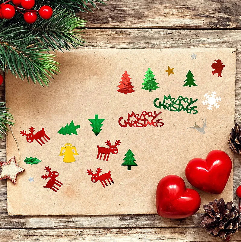 15g/bag Christmas Table Confetti Xmas Tree Snowflake Sequin Confetti 2024 Christmas Party Decoration for Home 2025 New Year Gift