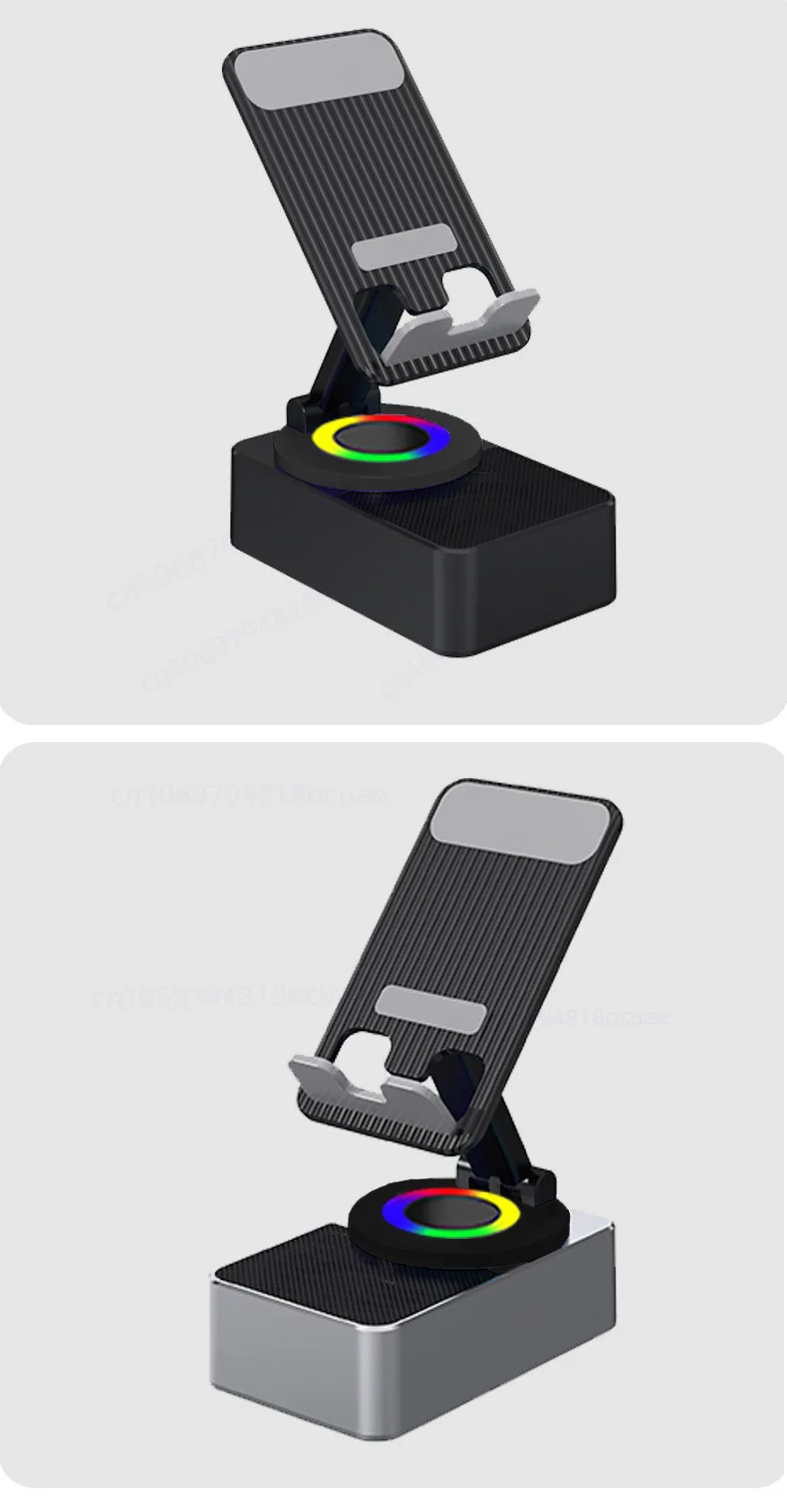360° Rotating Phone Stand with Bluetooth Speaker & Power Bank, Adjustable Tripod