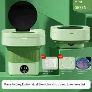 6L 8L Folding Portable Washing Machine with Dryer Big Capacity Mini Washer  for Clothes Travel Home Underwear Socks Kids 접이식 세탁기
