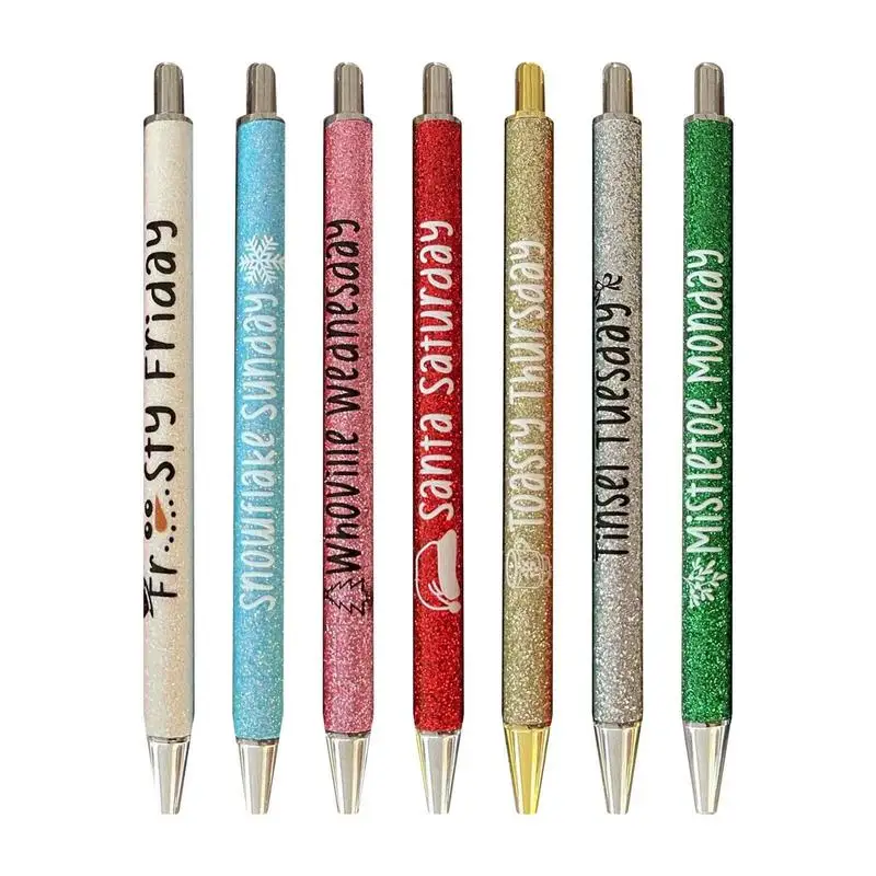 

Weekday Glitter Pen Set 7 Pcs Days Of The Week Spooky Pens Cute Glitter Gel Pen Horror Halloween Glitter Pens Fashion Halloween