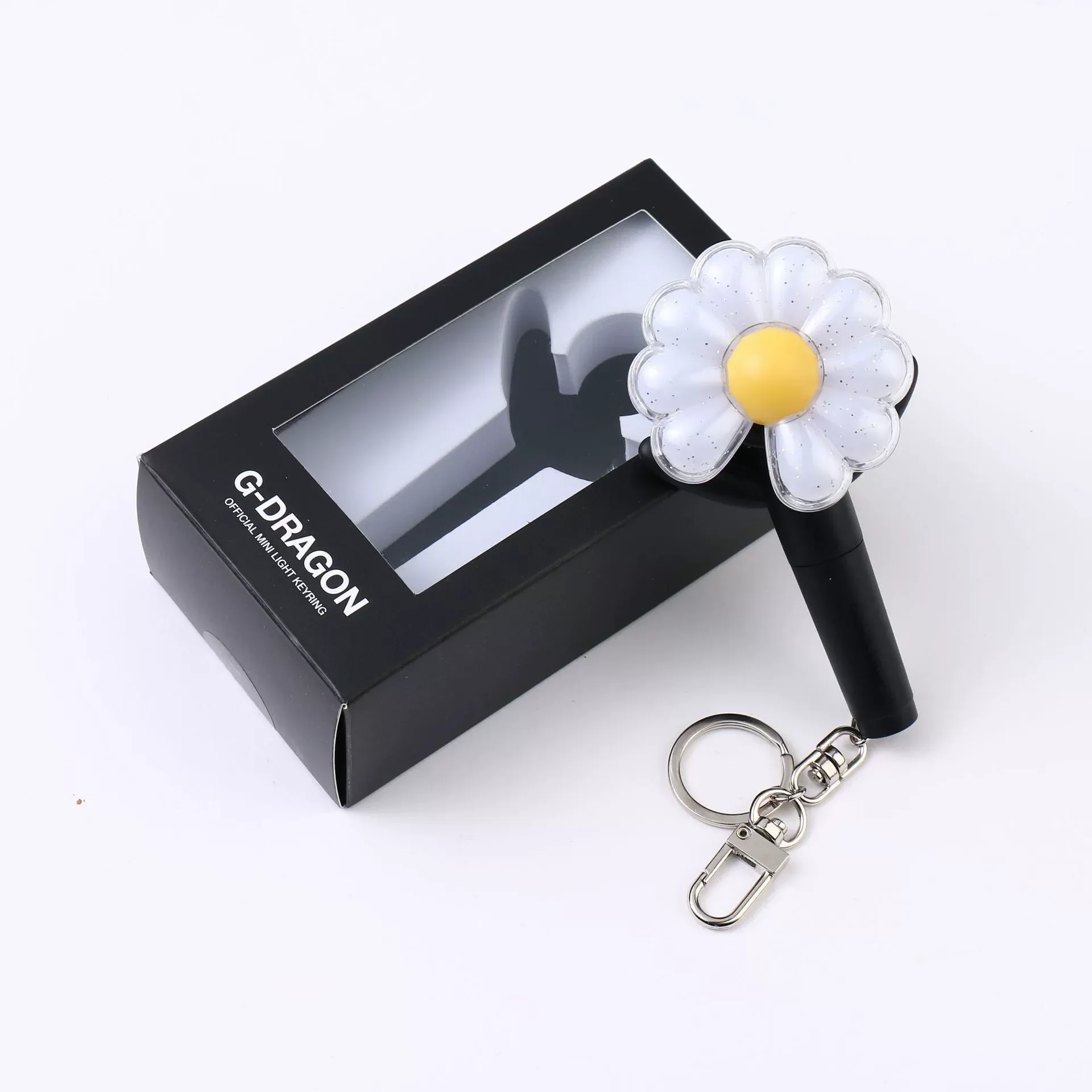 アイドル BIGBANG LIGHT STICK KEYRING BLACK BIGBANG G-DRAGON Light Stick Keyring Glow LED Crown Hand