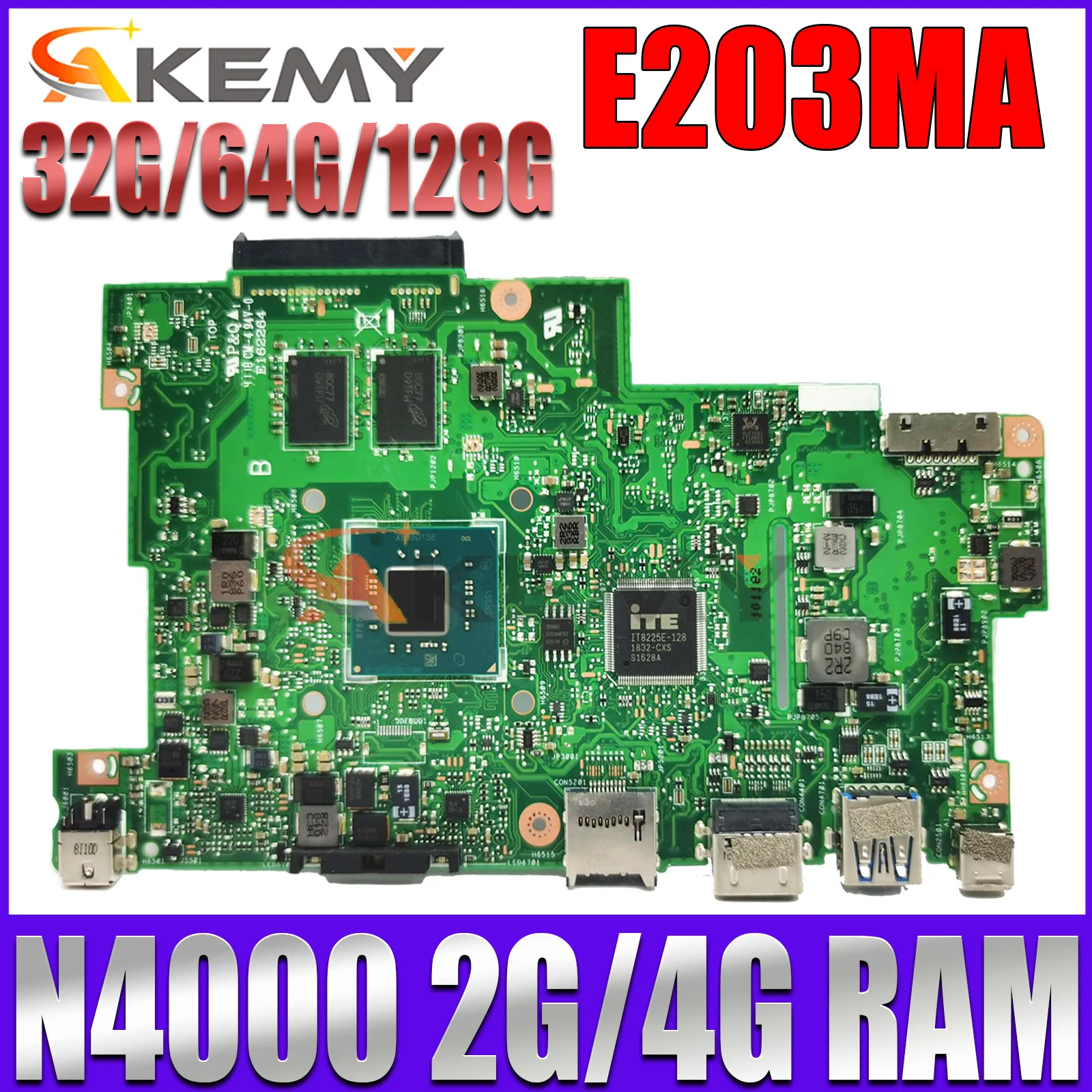 

Mainboard E203MA E203MAH E203MAR E203MAS L203MAH W203MAH R203MA R203MAH Laptop Motherboard N4000 2G/4G-RAM SSD-32G/64G/128G