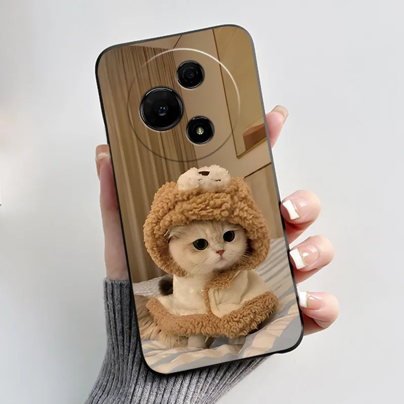 Aesthetic Cute Cat Soft Silicone Black Protective Phone Case Cover