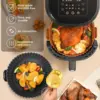 Air Fryer Silicone Basket-Reusable Non-Stick Tray Baking Tray for Pizza Fried Chicken Fries-Air Fryer Liners Accessories 2