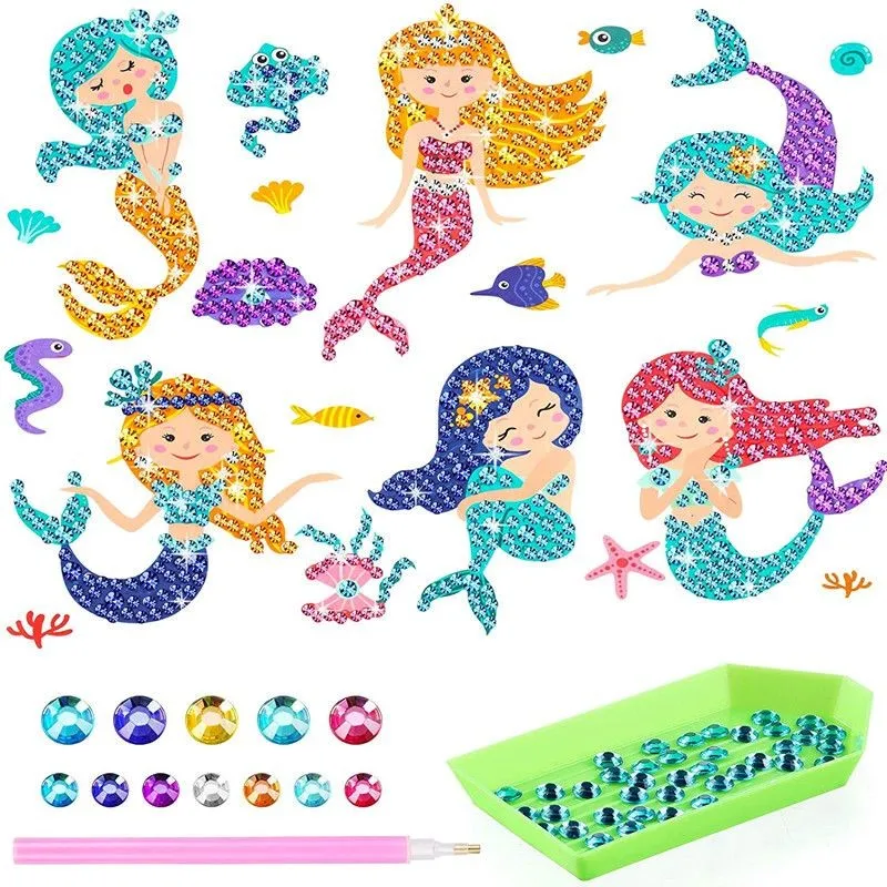 1set Girls Crafts Toy Gift,Decorate Your Own Mermaid Water Bottle For Girls  Ages 6 7 8 9 10 11 12, Arts And Crafts For Kids DIY With Gem Diamond And  Water Color