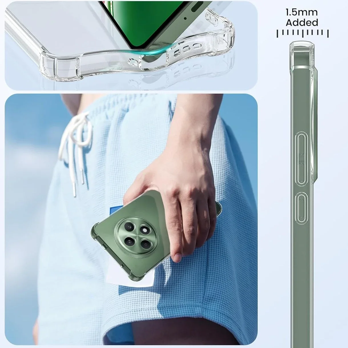 Shockproof Clear TPU Protective Case