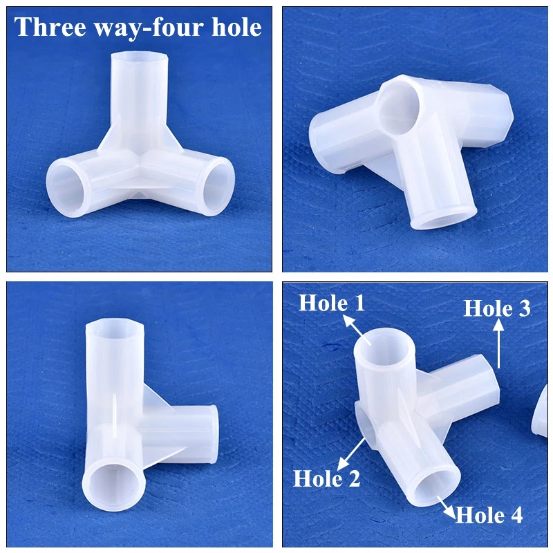 2-30Pcs Inner Dia 13mm Tee Four Way Joint Stand For Flowers Plant Support Connector Wardrobe Fittings Shelf DIY Garden Buildings plant support connector