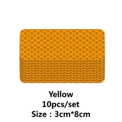 Set of 10 Reflective Safety Warning Stickers (Yellow)