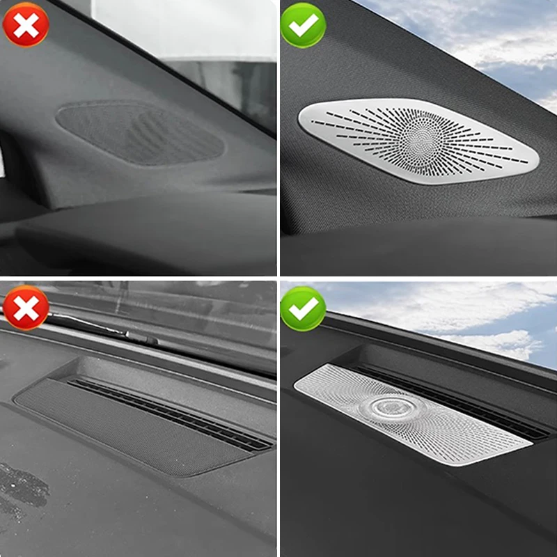 Car Speaker Trim Cover For Audi Q4 E-tron Dashboard Audio Speaker Air Vents Interior Accesiories