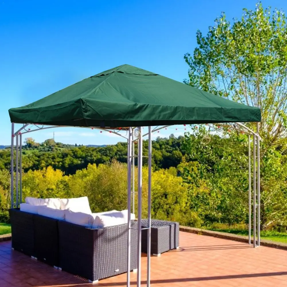 3x3m 300D Polyester Cloth Outdoor Replacement Canopy Top Double Tier Gazebo Roof Cover Garden BBQ Gazebo Top Replacement Cover