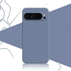 Original Waterproof Liquid Silicone Mobile Phone Case - Soft Square Back Cover - Pixel 9 Pro XL (Gray)