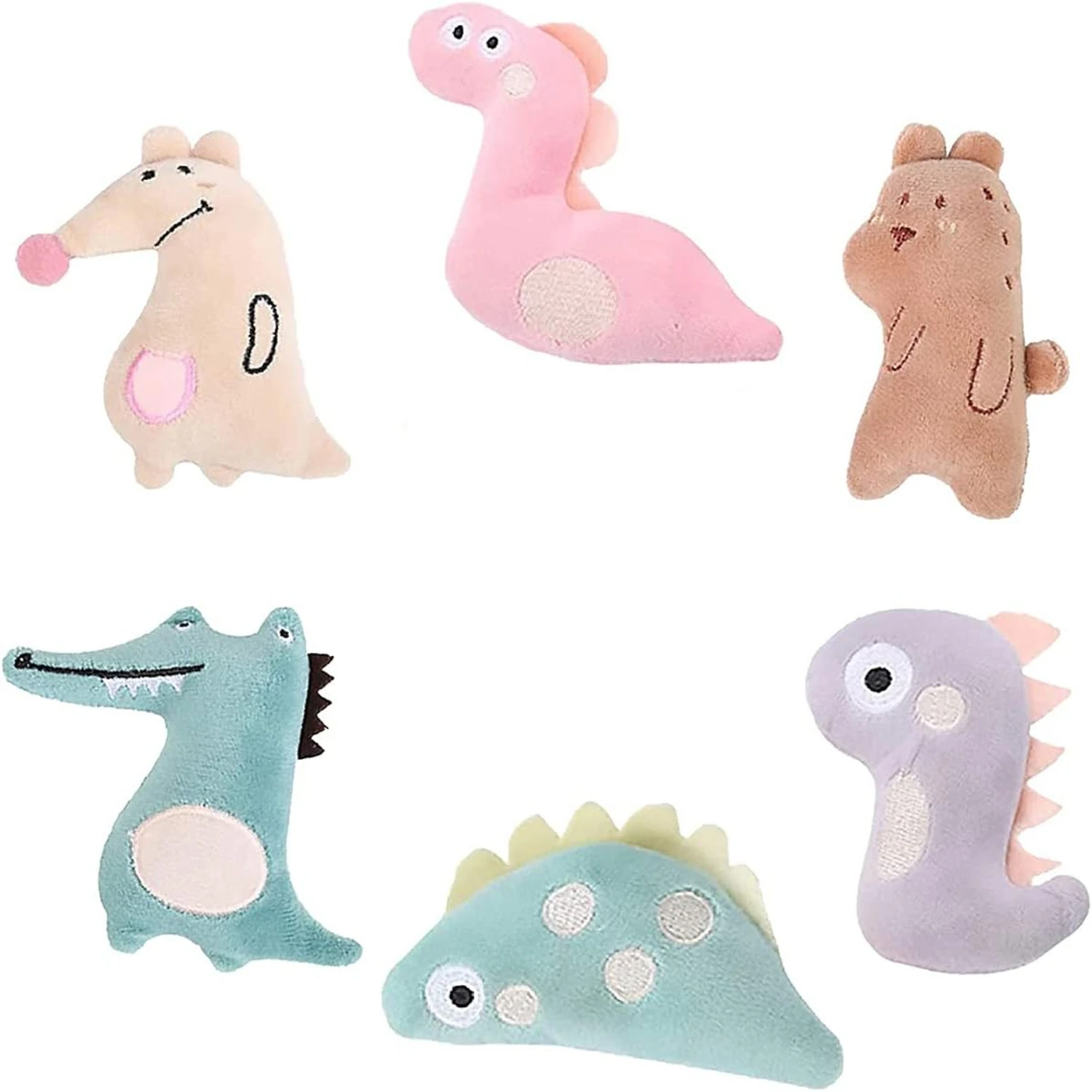 1/6 Pcs Catnip Toys for Indoor Cats Interactive, Funny Kitten Toy Cat Chew Toy, Gift for Cat Lovers, 6 Cute Animal Shapes Design