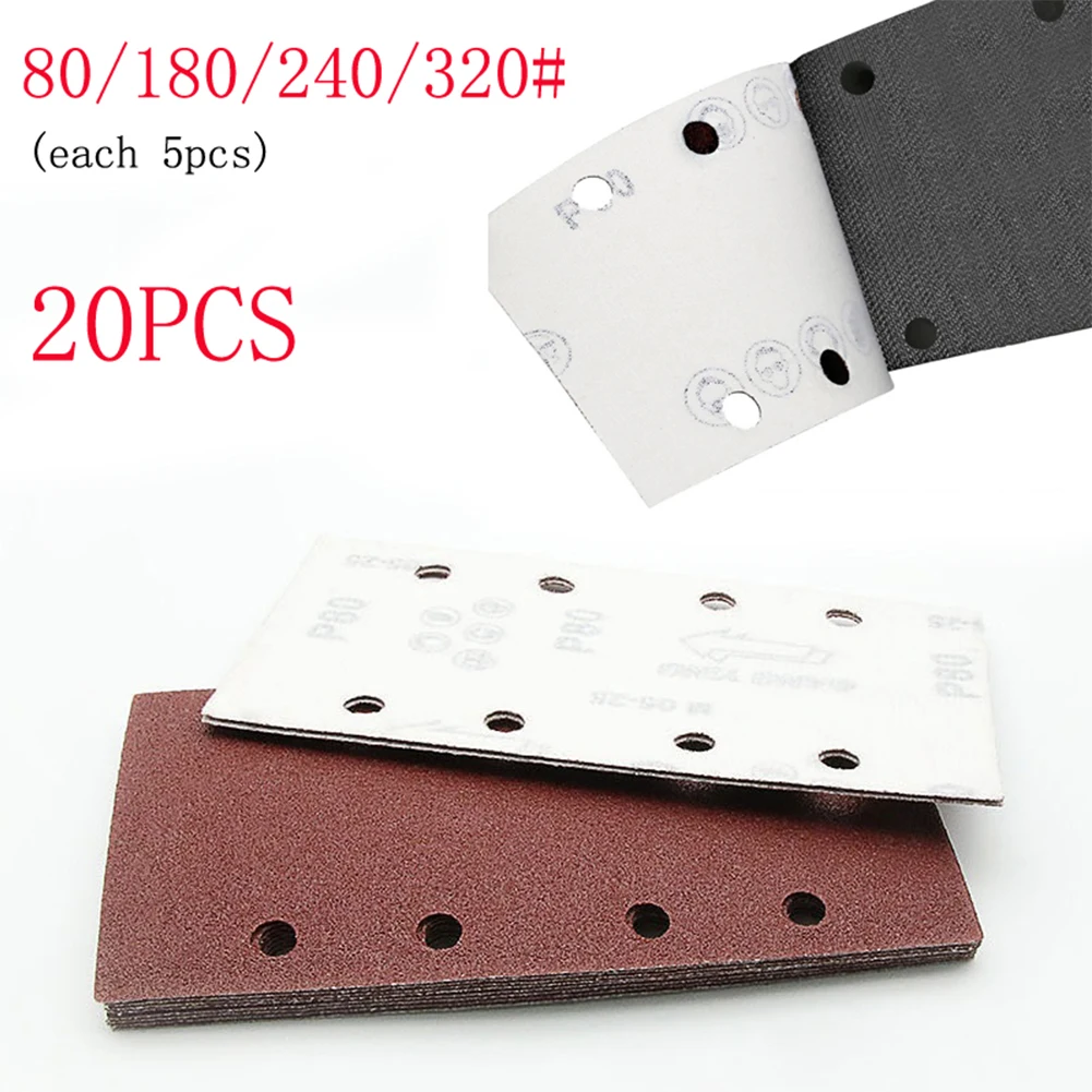 

Самоклеящаяся прямоугольная наждачная бумага, 20 шт., 8 отверстий, 80-320 Грит