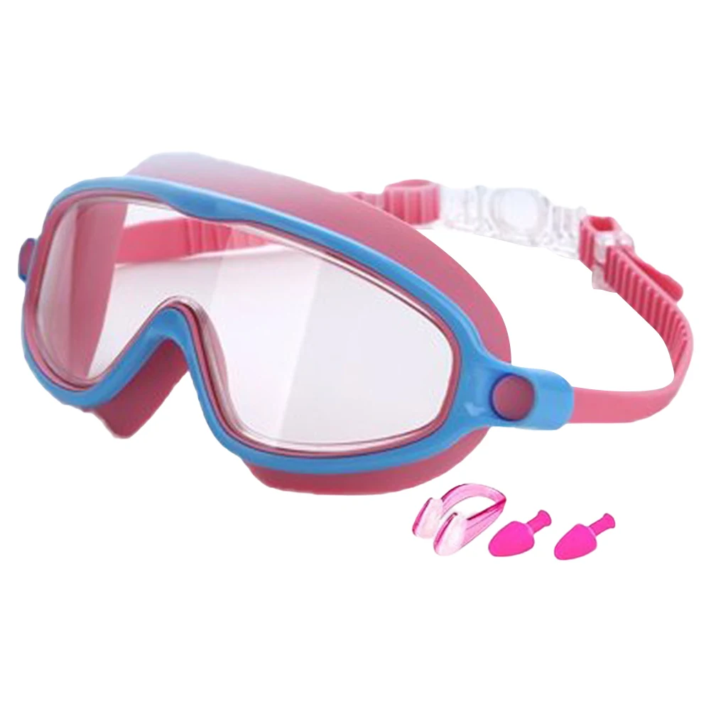 Kids Swimming Goggles No Leaking Swim Glasses with Ear Plugs Nose Clip for Children From 4 To 15 Years Old