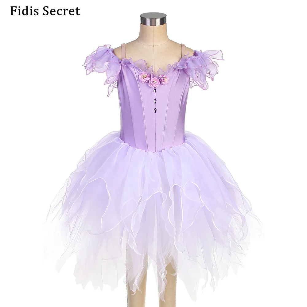 

Purple Camisole Romantic Long Tutu,Girls Ballet Performance Stage Dancewear,Girls Ballerina Flower Fairy Princess Stage Costumes
