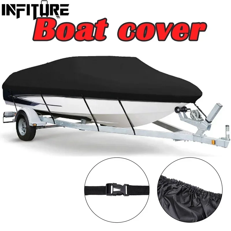 

Yacht Boat Cover 11- 22FT Barco Boat Cover Anti-UV Waterproof Heavy Duty 210D Marine Trailerable Canvas Boat Accessories