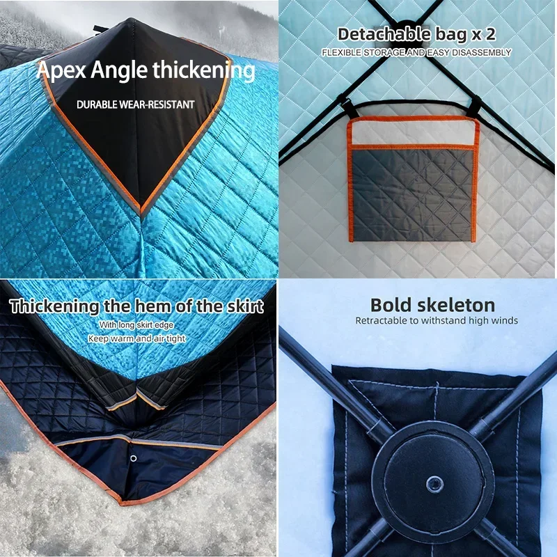 custom ome High Quality thermal insulated tents for winter camping outdoor  sauna cube Tents Pop Up  Winter ice Fishing  tent 3