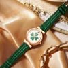 LUCKYFOX Simple and Fashionable Women's Watch Vintage Round dial Clover hollowed out black strap Quartz Watch Gift Relojes 4