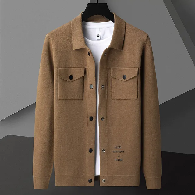 Winter New Luxury Men Sweater Clothing Top Quality Korean Slim Fit Cashmere Cardigan 2023 Fashion Turn-down Collar Men's Jackets 3