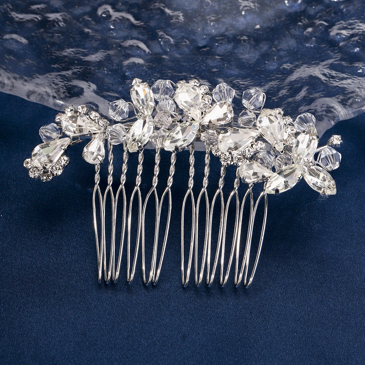 Braut Hochzeit Haarschmuck Kristall Blume Haar Kämme Clips für Frauen Braut Kopf bedeckung Brautjungfer Party Schmuck Geschenk – Detail 3