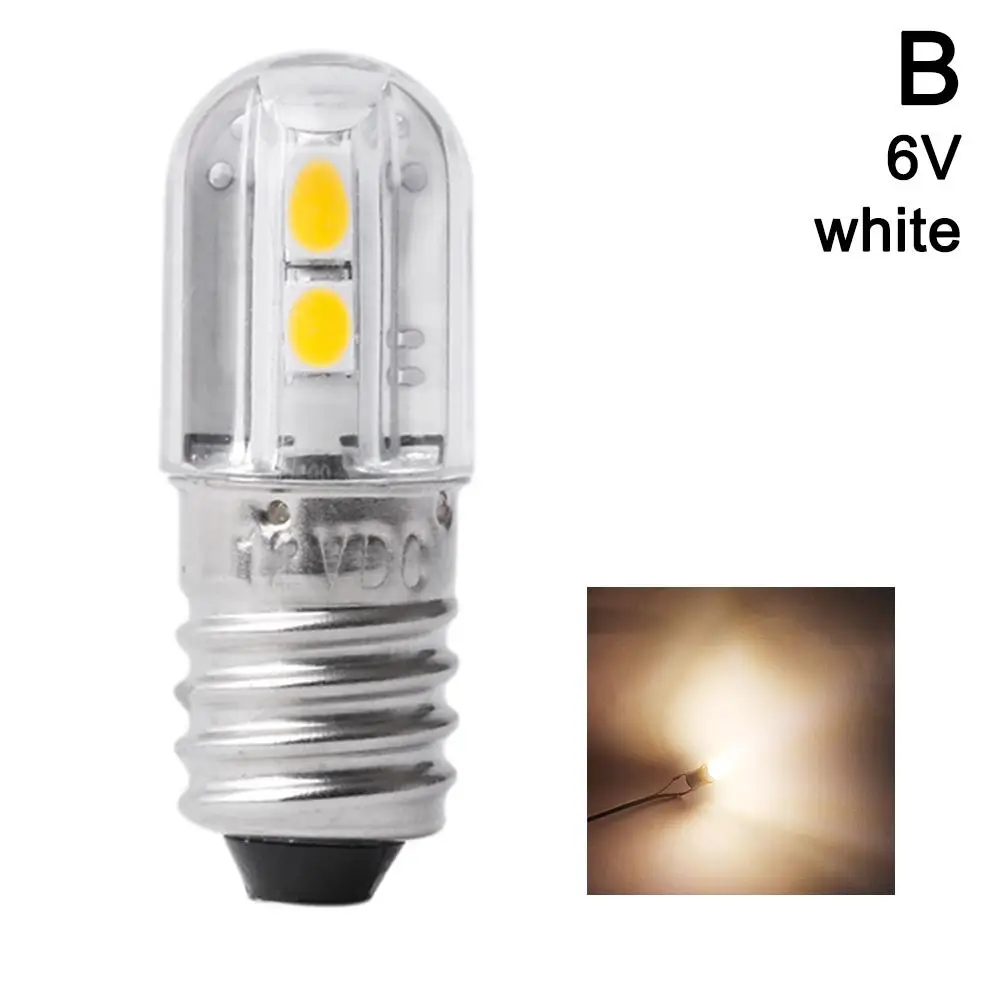 E10 4SMD DC 3V 6V 12V E10 LED 전구 손전등 교체용 토치 작업등 계기등 흰색 및 따뜻한 흰색