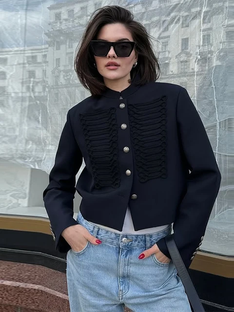 Chic Single-breasted Women's Jackets Long Sleeve O-neck Solid Female Coats 2026 Spring New Street Fashion Loose Lady Outwears 1