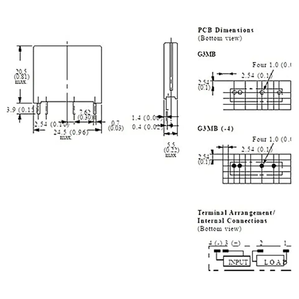 5PCS Relay Module G3MB-202P G3MB 202P DC-AC PCB SSR In 5V DC Out 240V AC 2A Solid State Relay Module image 2