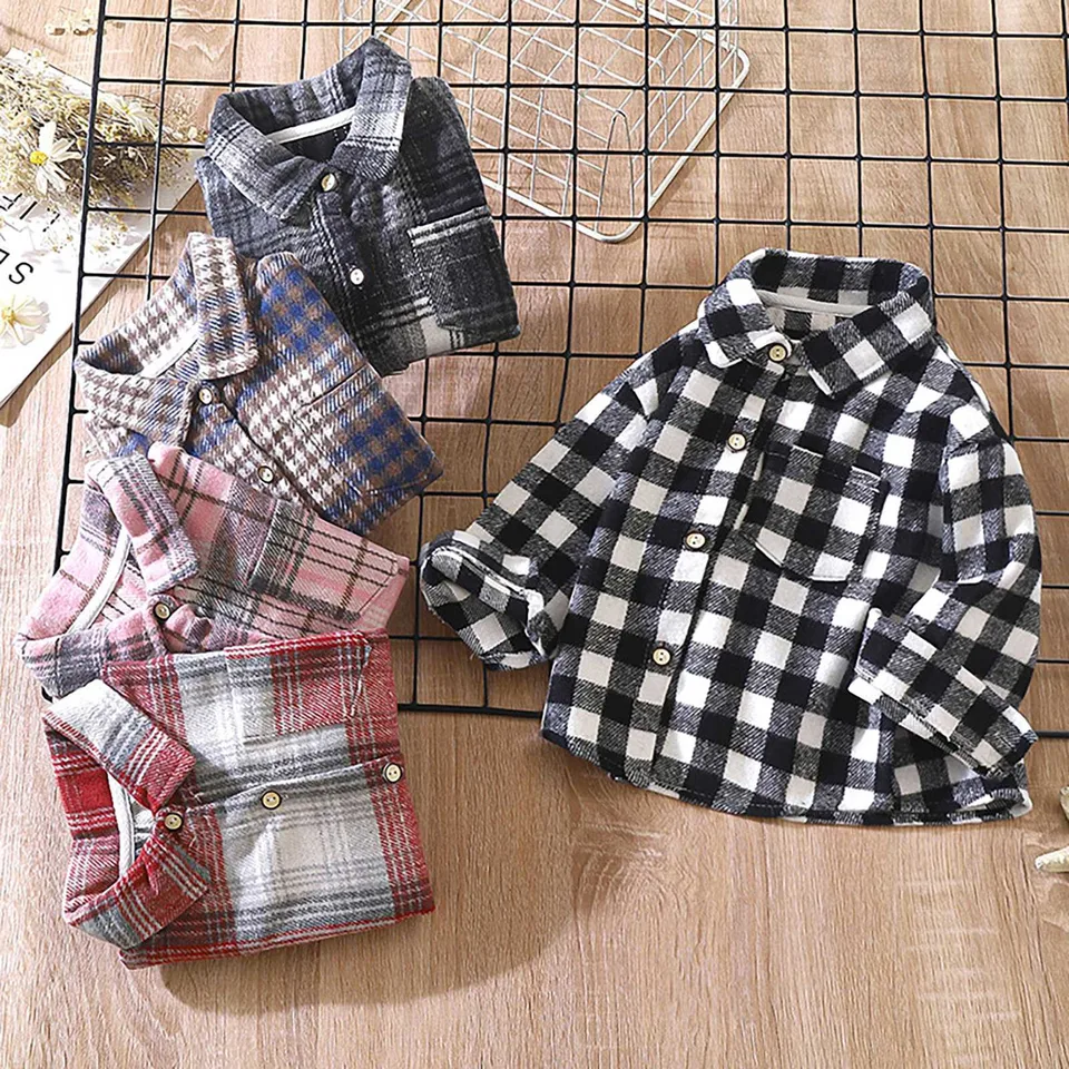 Camisa Flanela Infantil Xadrez Buffalo - Manga Longa Com Forro Sherpa | Cromoncent Kids