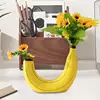 Resin Banana Flower Vase for Decor Creative Banana Shaped Vases for Flowers Cute Double Head Design Art Vases Flower Container 2
