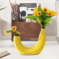 Resin Banana Flower Vase for Decor Creative Banana Shaped Vases for Flowers Cute Double Head Design Art Vases Flower Container 2