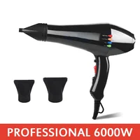6000W Professional Hair Dryer Blowdryer for Salon High Speed Strong Wind 6 Gears Low Noise Lightweight Blower with 2 Nozzles 1