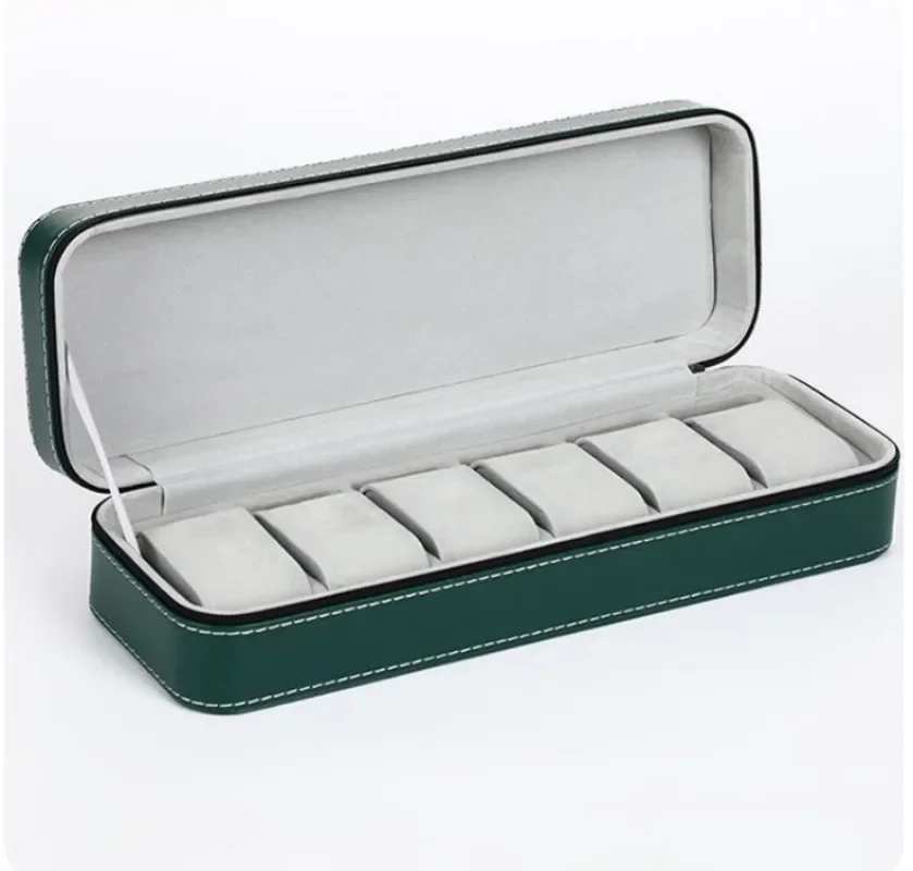 Personalization PU Leather Watch Organizer Portable Multi-Slot 6/10/12 Zipper Flip-top Jewelry Storage Case Travel