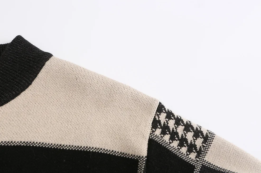 Men's Long Cardigan Thickened Sweater Autumn Stand Collar Knit Sweater Coat