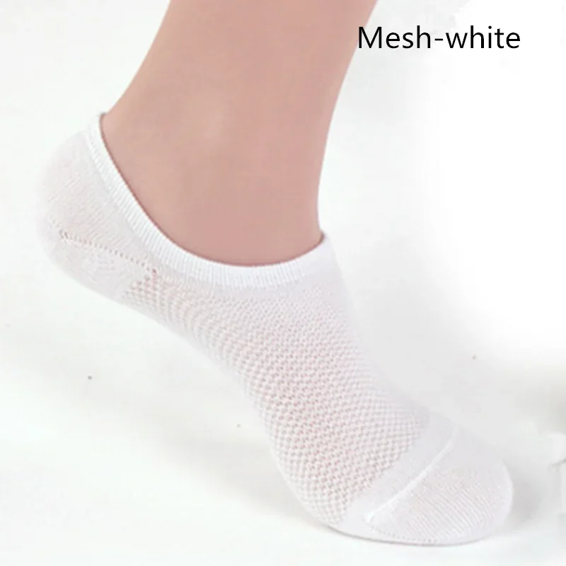 

5pairs/lot Boat Socks Men Bamboo Fiber Stealth Socks Shallow Mouth Net Solid Color Silicone Anti-skid Peas Socks Summer