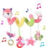 Car Seat Toys Infant Baby Pink Fox Spiral Activity Plush Hanging Rattle Toys   Stroller Sensory Toy For Newborn Gift 2