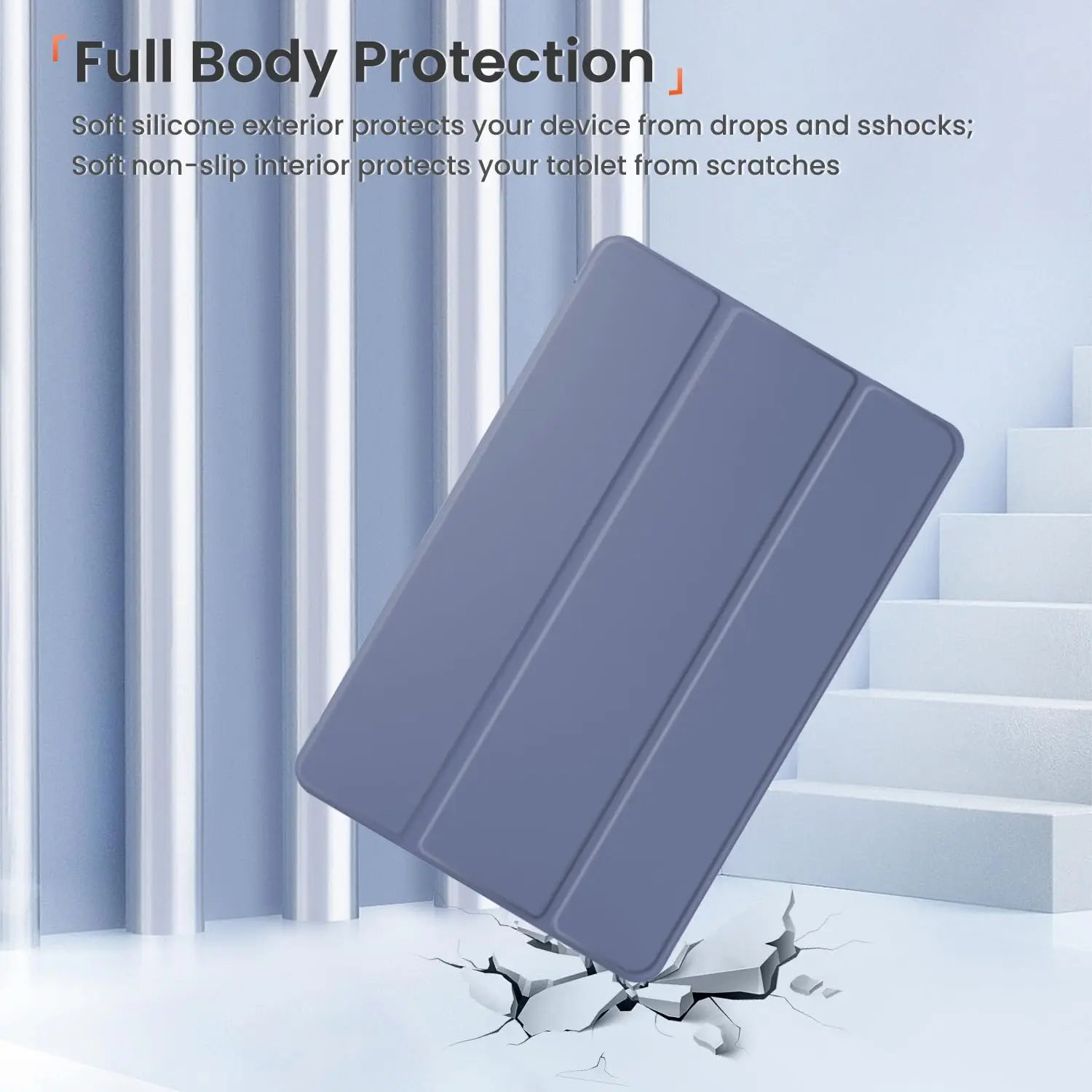 Lightweight Protective Silicone Tablet Case with Stand and Auto Sleep/Wake Function