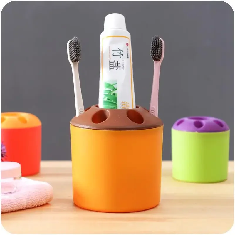 2pcs Creative Home Toothbrush Holder Multi-purpose Plastic Toothbrush Storage Tube Daily Necessities
