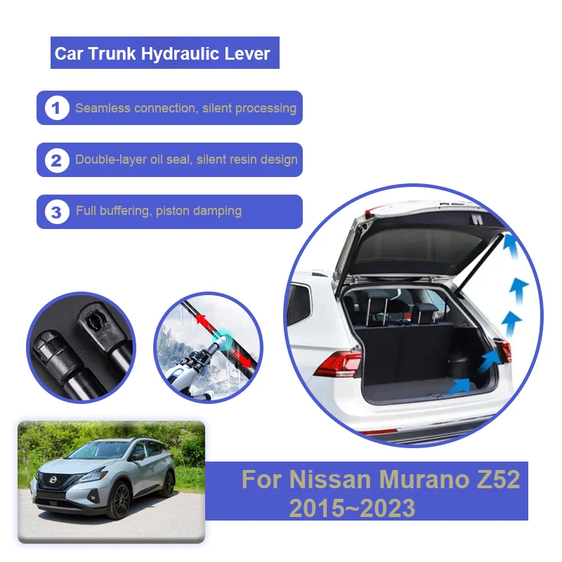 

Car Rear Trunk Hydraulic Rods For Nissan Murano Z52 2015~2023 Car Tailgate Gas Strut Shock Strut Lift Supporter Auto Accessories