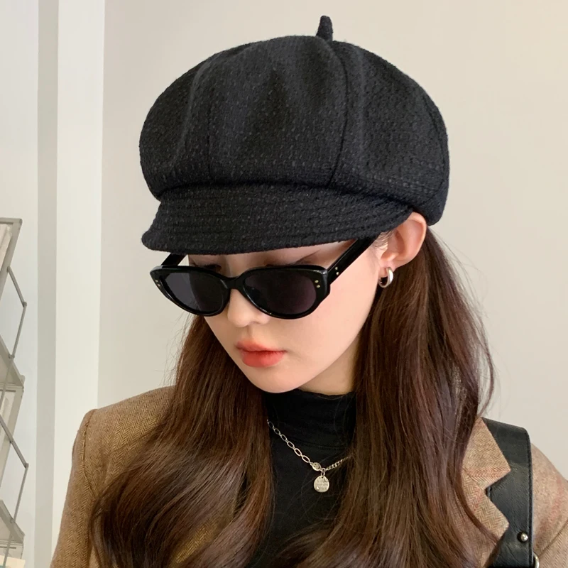 여성용 따뜻한 베레모, 프렌치 아티스트 스타일, 빈티지 베레모, 따뜻한 방풍, 우아한 가을 모자