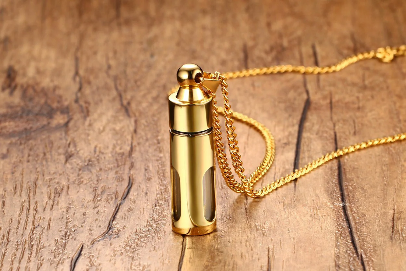 Vnox Hohl Rohr Anhänger für Männer Frauen Edelstahl Feuerbestattung Andenken Urne Halsketten Memorial Schmuck – Detail 9