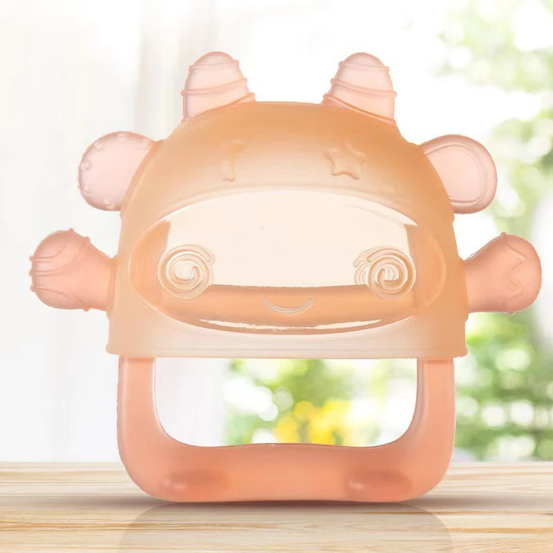 1 Piece Small Mushrooms Gloves Teether Silicone Anti-eating Hand Molar Stick Massage Gums Baby Anti-biting Teether