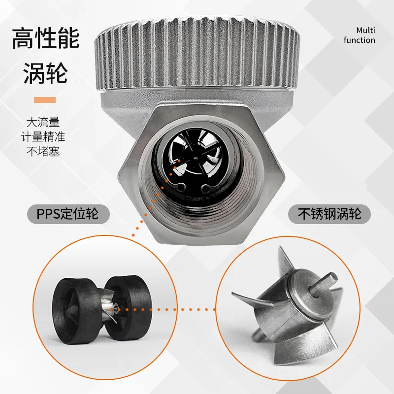 DN20,DN25 Hardware Turbine Flowmeter Diesel Gasoline Methanol Kerosene Water Electronic Digital Display Liquid Meter Meter
