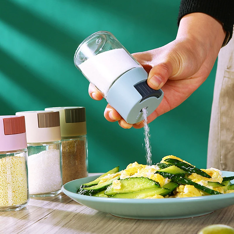 Seasoning jar powder sugar shaker 1pc measuring bottle 0.5g press type salt control pepper paprika cumin dispenser
