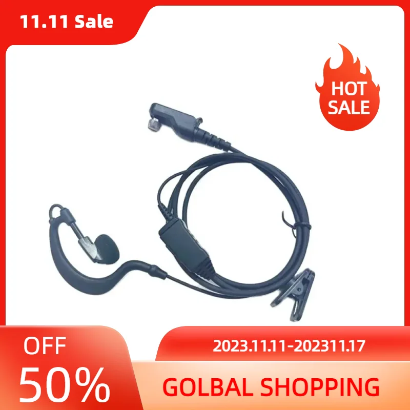 Nuovo Auricolare Per Hytera/Hytera Ap510 Ap580 Walkie Talkie Gancio Per L'Orecchio Bp560 Bp510 Cavo Per Cuffie Radio Bidirezionale