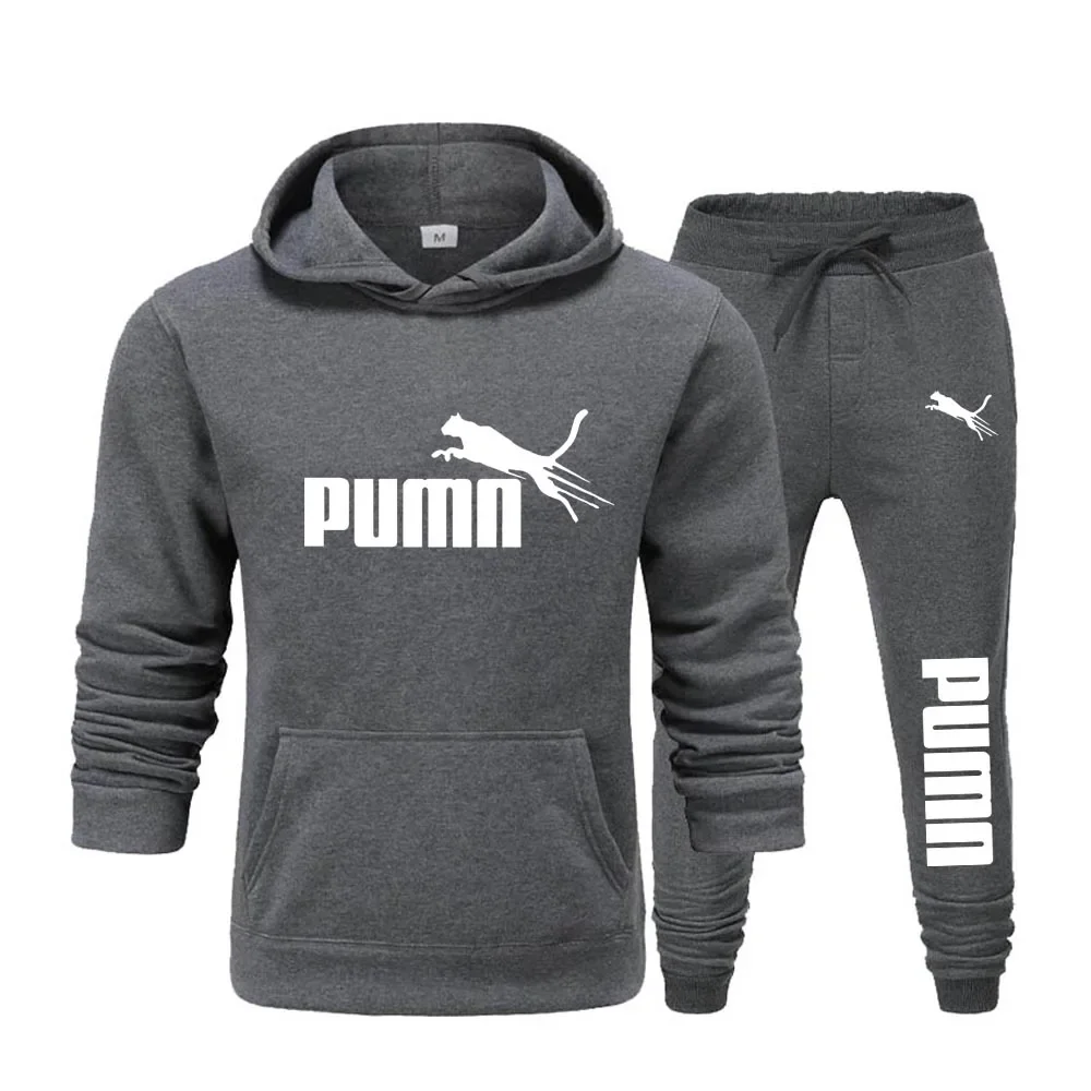 New Autumn Winter Men Women Tracksuit Hoodies + Pants 2Pcs Sets Suit Fashion Trend Hip Hop Y2K Clothing Sportswear Sweatshirts