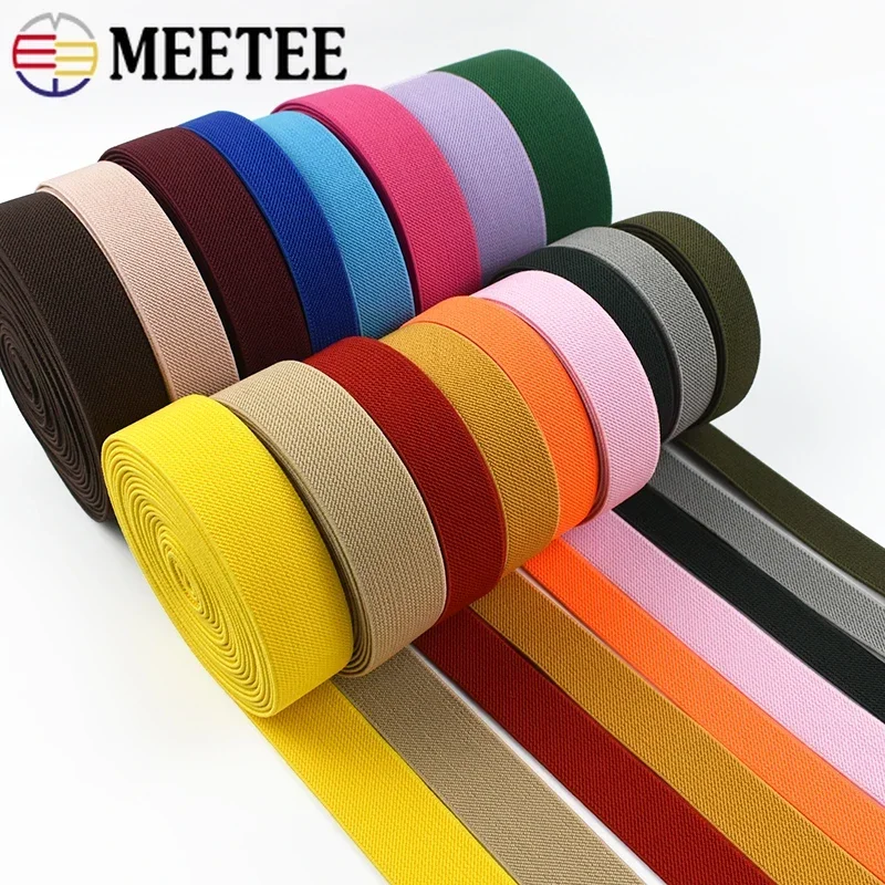 2 미터 10-50mm Meetee 바느질 탄성 밴드 바지 고무 밴드 속옷 Elastics 고무 수영복 스트랩 테이프 액세서리